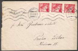 BuM0637 - Böhmen Und Mähren (1940) Praha 55 (czechosl. Machine Postmark); Letter; Local Tariff. 60h (!!!) - Storia Postale