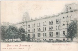 Gruss Aus Annaburg Unteroffizier Vor Schule Landkreis Wittenberg Sachsen Anhalt Grünlich 2.6.1902 Gelaufen - Wittenberg