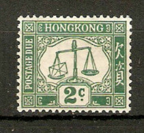 HONG KONG 1928 2c POSTAGE DUE SG D2a  WATERMARK SIDEWAYS LIGHTLY MOUNTED MINT  Cat £11 - Segnatasse
