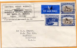 South Africa Old Cover Mailed To USA - Brieven En Documenten