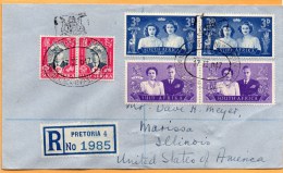 South Africa 1947 Registered Cover Mailed To USA - Brieven En Documenten