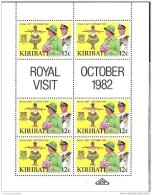 Kiribati 1982 Royal Visit Set In Sheetlets MNH - Kiribati (1979-...)