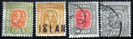 Iceland 1907 Minr.48-50+552  (O)   ( Lot Ks 401 ) - Oblitérés