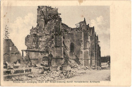 60  FELD POSTKARTE KIRCHE VON LASSIGNY DER BESCHIESSUNG DURCHFRANZOSISCHE ARTILLERIE - Lassigny