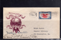 UNITED STATES STATI UNITI USA 2 JUL 1939 COLUMBIA PENNSYLVANIA EXPERIMENTAL PICK-UP ROUTE FIRST FLIGHT AM 1001 FDC COVER - 1851-1940