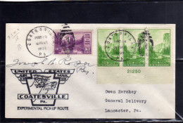 UNITED STATES STATI UNITI USA 14 MAY 1939 COATESVILLE PA. EXPERIMENTAL PICK-UP ROUTE FIRST FLIGHT AM 1001 FDC COVER - 1851-1940