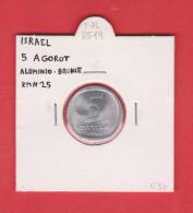 ISRAEL   5  Agorah   ALUMINIO-BRONCE   KM#25    SC/UNC    DL-8519 - Israele