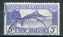 NUOVA ZELANDA / NEW ZEALAND 1935 - Swordfish / Pesce Spada - 1 Val. Usato / Used (perfetto) Come Da Scansione - Oblitérés