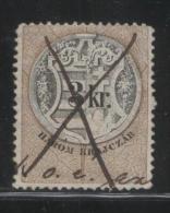 HUNGARY ALLEGORIES 1881 2KR  BLACK & BISTRE REVENUE WMK KR BAREFOOT 107 PERF 11.50 - Steuermarken