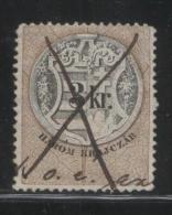 HUNGARY ALLEGORIES 1881 2KR  BLACK & BISTRE REVENUE WMK KR BAREFOOT 107 PERF 11.50 - Revenue Stamps