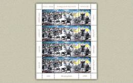 Hungary 1996. Animals / Horses / Feszty Panorama III. Complete Sheet MNH (**) Michel: 4368-4370 In Sheet - Nuovi