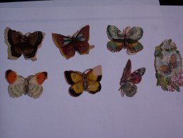 "" JOLI   LOT  7  DECOUPIS  GAUFRES  //  PAPILLONS   "" - Animals