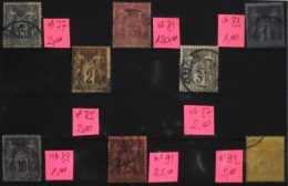 LOT De 8 TIMBRES ANCIENS OBLITERES N° 77-81-83-85-87-89-91-92  - Bon état - 1876-1878 Sage (Type I)