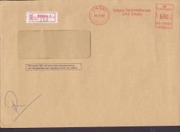 Denmark TOLDKAMMERET Registered Einschreiben ESBJERG Label 1980 Meter Stamp Cover Brief EMA Zoll Douane Customs - Maschinenstempel (EMA)