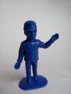 FIGURINE THUNDERBIRDS COMANSI 80's En Plastique Souple Jeff Tracy Monochrome Bleu Thunderbird - Other & Unclassified