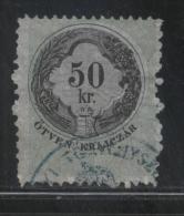 HUNGARY ALLEGORIES 1868 50KR  BLACK & GREEN REVENUE WMK KK STEMPELMARKEN BAREFOOT 014 PELURE PAPER  PERF 11.50 - Revenue Stamps