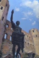 Torino - Porta Palatine E Monumento A Giulio Cesare - Formato Grande Viaggiata - D2 - Andere Monumente & Gebäude