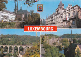 Cp , LUXEMBOURG , Un Bonjour , Multi-Vues , Blason - Luxembourg - Ville