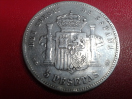 SPAIN : "5 PESETAS 1885 (87) - Monnaies Provinciales