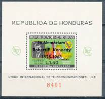 HONDURAS 1968 JFK S/S ROCKET WITH R..F KENNEDY OVPT  SC#C448  MENTIONNED  SCARCE  VF MNH - Honduras