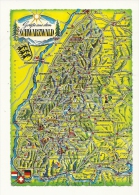 Cp, Carte Géographique, Schwarzwald, Voyagée 1966 - Landkarten