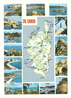 Cp, Carte Géographique, Corse, Voyagée 1980 - Carte Geografiche