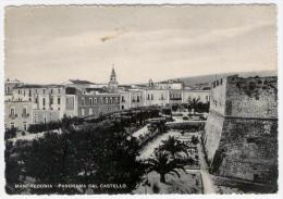 MANFREDONIA, PANORAMA CON IL CASTELLO, B/N, VG 1950, FORMATO GRANDE    **** - Manfredonia