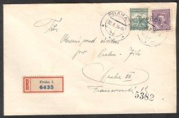 C00137 - Czechoslovakia (1934) Praha 1 (manual Postage Postmark), R-letter - Lettres & Documents