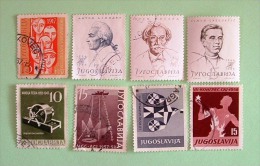 Yugoslavia 1956/58 Revolutionists Gregorcic Linhart Kucera Fire Bird Ocean Exploration Motor - Used Stamps