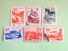 Yugoslavia 1959 Bridge Hydroelectricity Lumber Industry Highway Railroad - Used Stamps