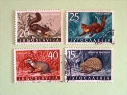 Yugoslavia 1960 Animals Hedgehog Squirrel Marten Badger - Oblitérés