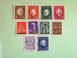 Yugoslavia 1960/61 Statues Atom Symbol Famous People Poet Painter Electro-technician - Used Stamps