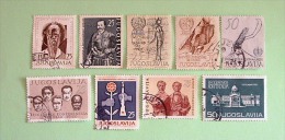 Yugoslavia 1961/62 Malaria Mosquito Unesco Nubia Monuments Flower And Gun Folk Songs Music - Used Stamps