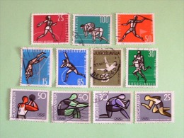 Yugoslavia 1962/64 Sports Olympics Woman Discus Running Javelin Boxing Basketball Rowing Gymnastic - Used Stamps