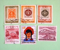 Yugoslavia 1966 Stamp On Stamp Arms Girl Bridge - Oblitérés