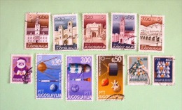 Yugoslavia 1966/67 Buildings Church Bridge Christmas Space Satellite Sputnik - Used Stamps