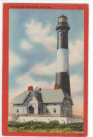 Fire Island Lighthouse Long Island New York Linen Postcard - Long Island