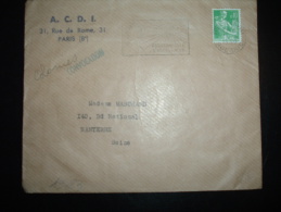 LETTRE CONVOCATION TP MOISSONNEUSE 0,10F OBL.MEC. 11-5-1960 PARIS XVIII (75) - 1957-1959 Mäherin