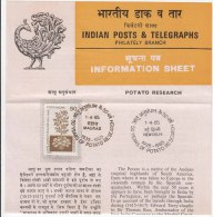 Stamped Information On Potato Research, Plant Science, Vegetable, India 1985 - Groenten