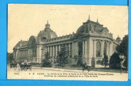 CP, 75, PARIS, Le Palais De La Ville De Paris Ou Le Petit Palais Des Champs Elysées, Animée, Voyagé En 1916 - Other Monuments