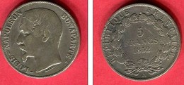 LOUIS NAPOLEON   5 FRANCS 1852 A   TB  30 - 5 Francs