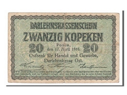 Billet, Allemagne, 20 Kopeken, 1916, TB+ - Administration De La Dette
