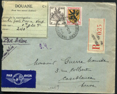 FRANCE - ARMOIRIES - N° 602 + 735 / LR AVION DE TOULOUSE LE 30/3/1945, POUR CASABLANCA - TB - 1941-66 Coat Of Arms And Heraldry