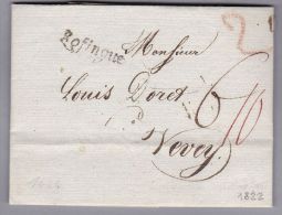 Heimat AG ZOFINGUE (ZOFINGEN) 1822-06-22 Auf Brief Nach Vevey - ...-1845 Prephilately