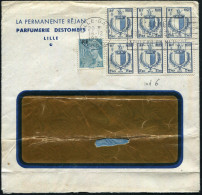 FRANCE - ARMOIRIES - N° 734 (6) + 660 / LETTRE O.M. LILLE LE 18/12/1952 - TB - 1941-66 Escudos Y Blasones