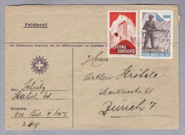 Schweiz Soldatenmarken 1939/40 Brief "FESTUNG SARGANS + TER:RGT.79" - Dokumente