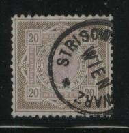 AUSTRIA EFFEKTEN-UMSATZSTEUR STOCK TRANSFER TAX REVENUE 1893 20KR VIOLET & BROWN THIN TRANSPARENT PAPER PERF 11X11 - Revenue Stamps