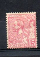 MONACO N°15* CHARNIERE LEGERE  - ALBERT 1er (signé BRUN)  - Cote 250 € - Unused Stamps