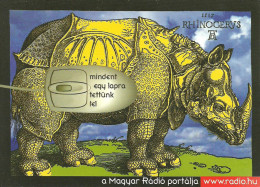 RHINOCEROS * RHINO * MOUSE * ANIMAL * RADIO CHANNEL * RADIO STATION * BROADCASTING * Magyar Radio * Hungary - Rinoceronte