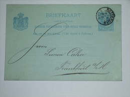 NETHERLANDS 1890 POSTCARD ROTTERDAM TO FRANKFURT GERMANY - Interi Postali